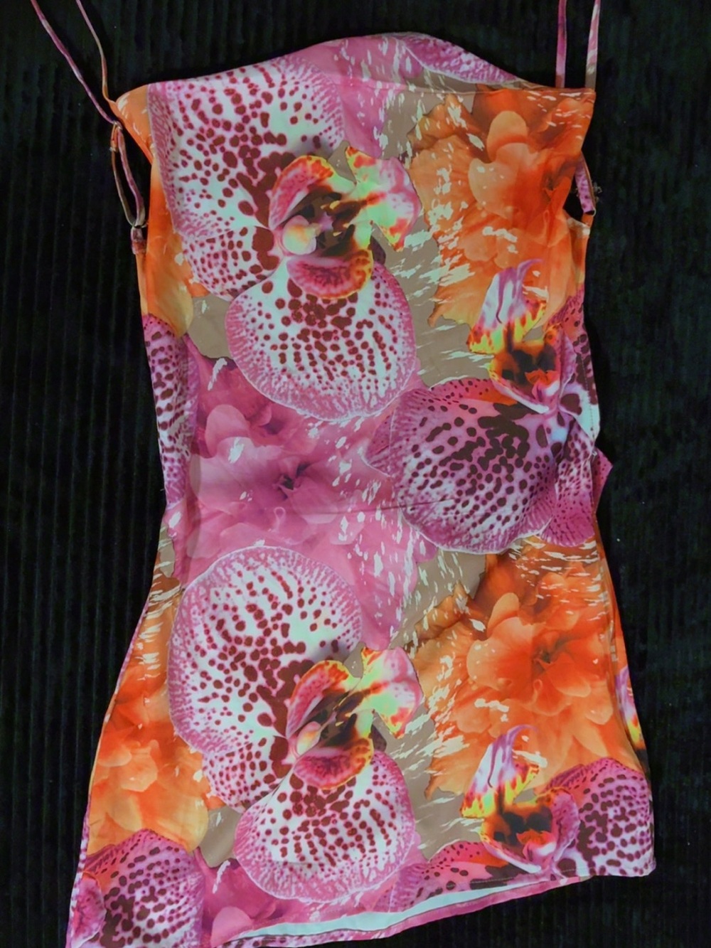 SHEIN Pink & Orange Floral Spaghetti-Strap Cami